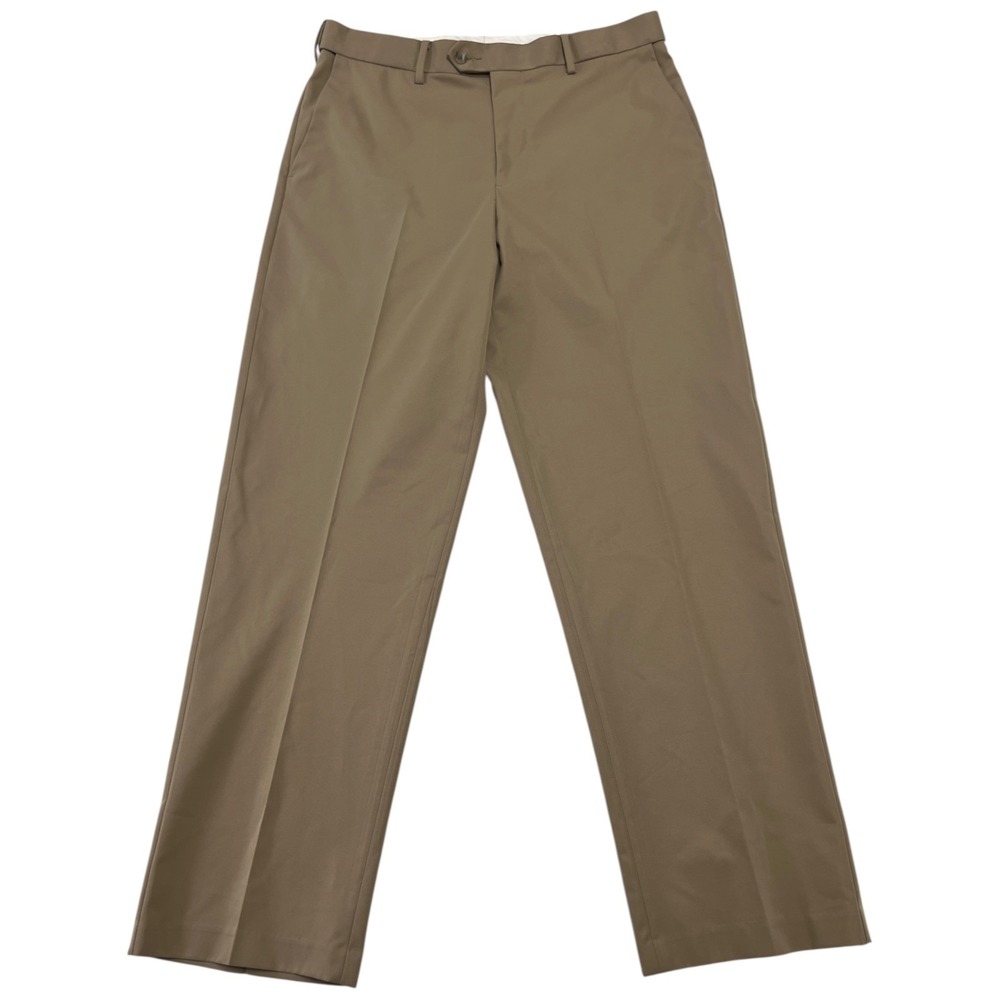 Croft & Barrow Men's Classic Fit Beige Dress Pants 32x30 Flat Front Trousers